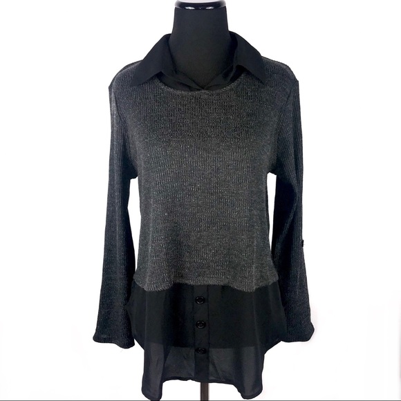 NY Collection Petite Layered Look Top - Picture 1 of 8